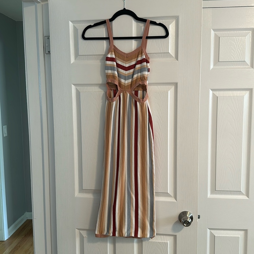 Vici Dolls striped cut out midi dress; worn once!
